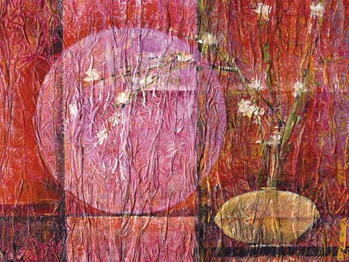 Composition with Blossom I by Amelie Petitjean | 23 1/2 x 31 1/2 Ar