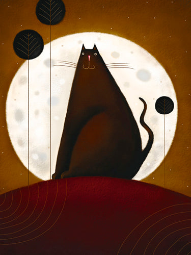 Cat and the Moon I by Jo Parry | 31 1/2 x 23 1/2 Fine Art Print