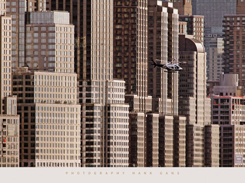 Framed Art New York Helicopter by Hank Gans | 23 1/2 x 31 1/2