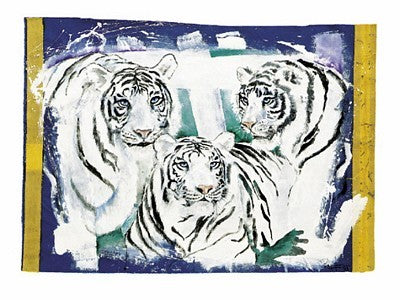 Three White Tigers by Rolf Knie | 24 x 32 Fine Art Print