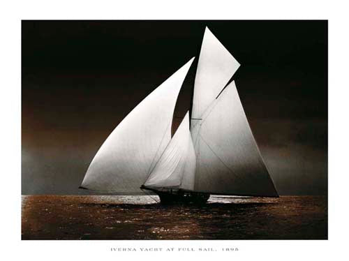 Framed Art Iverna Yacht at Full Sail, 1895 by Photography Collection