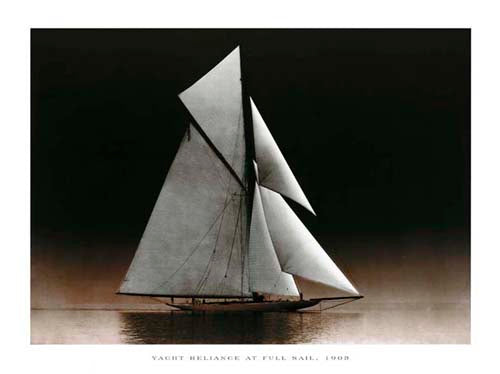 Yacht Reliance at Full Sail, 1903 by Photography Collection