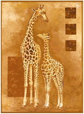Mother Giraffe with Young by Philippe Genevrey | 31 1/2 x 23 1/2 Ar