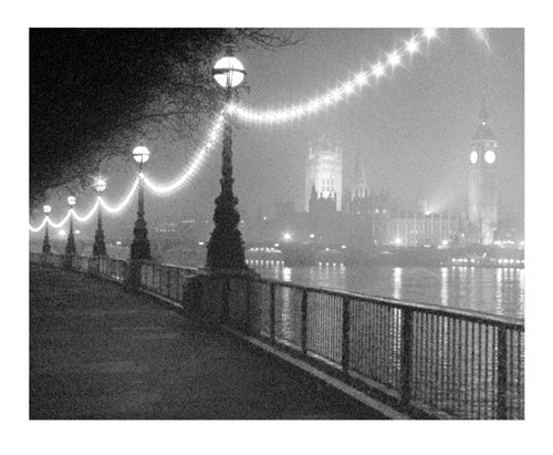Framed Art River Thames by Night by Shener Hathaway | 9 1/2 x 11 3/4