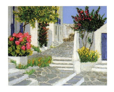 Escaliers a Mykonos by Florence Arven | 9 1/2 x 11 3/4 Fine Art Print
