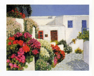 Passage Fleuri a Mykonos by Florence Arven | 9 1/2 x 11 3/4 Fine Art Print