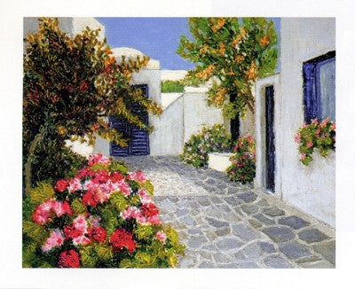 Fleurs Roses a Mykonos by Florence Arven | 9 1/2 x 11 3/4 Fine Art Print