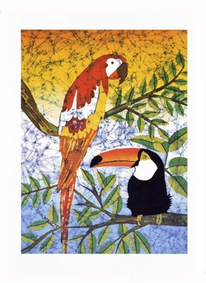 Tucan & Parrots by Pablo Mendes | 11 3/4 x 9 1/2 Fine Art Print
