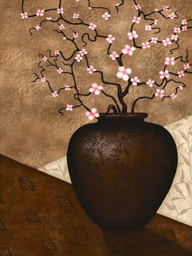 Cherry Blossom in Vase by Jo Parry | 11 3/4 x 9 1/2 Fine Art Print