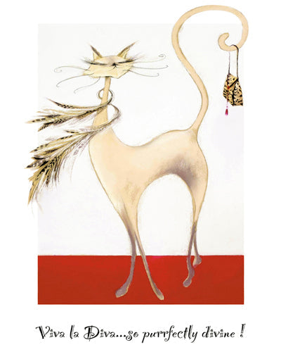Framed Art Viva la Diva, Catitudes by Marilyn Robertson | 11 3/4 x 9 1/2 Art P...