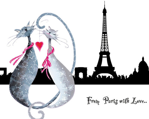 Framed Art From Paris with Love.., Catitudes by Marilyn Robertson
