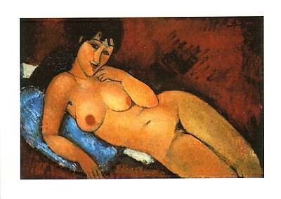 Nu Sur Coussin Bleu by Amedeo Modigliani | 19 3/4 x 27 1/2 Fine Art Print