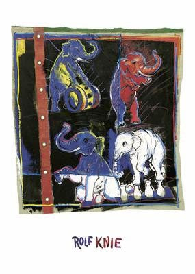 Four Elephants by Rolf Knie | 27 1/2 x 19 3/4 Fine Art Print