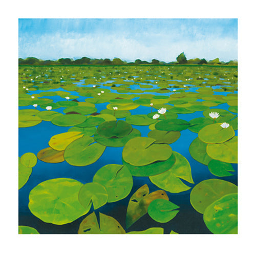 Framed Art Waterlilies by Alexander Hamawi | 27 1/2 x 27 1/2