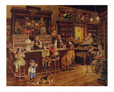 Framed Art Turn of the Century Drugstore by Lee Dubin | 27 ¼ x 34