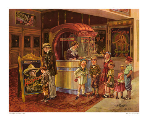Framed Art Saturday Afternoon at the Movies by Lee Dubin | 28 1/2 x 34 1/8 Art...