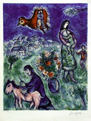 Sur la Route du Village by Marc Chagall | 32 1/4 x 24 3/8 Fine Art Print
