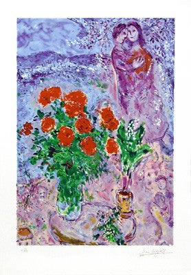 Bouquet with Lovers by Marc Chagall | 35 1/8 x 24 3/8 Fine Art Print