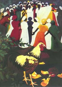 Chickens at Revival by Bernard Hoyes | 24 x 18 Fine Art Print