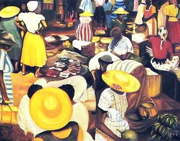 Market Scene by Bernard Hoyes | 18 x 24 Fine Art Print