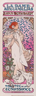 La Dame aux Camelias by Alphonse Mucha | 34 x 13 Fine Art Print