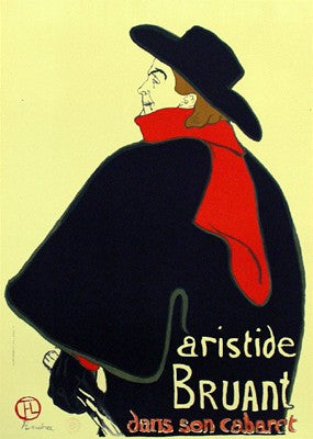 Aristide Bruant by Henri de Toulouse-Lautrec | 38 3/4 x 27 1/2 Art 