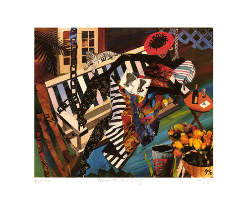 Woman on Porch Swing by Gigi Boldon | 15 3/4 x 17 7/8 Fine Art Print