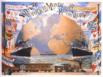 Voyage Around the World (c. 1890) by A. Schindeler | 39 x 53 Fine Art Print