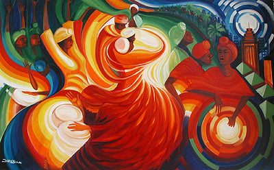 Block Party Ritual by Bernard Hoyes | 21 1/2 x 32 Fine Art Print