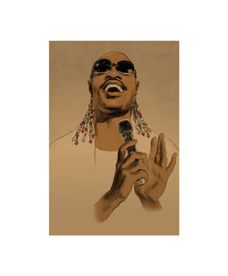 Framed Art Stevie Wonder by Clifford Faust | 17 x 14