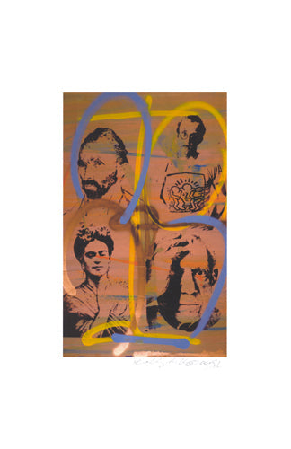 Framed Art 4 Artists (Orange) by Bobby Hill | 17 x 11