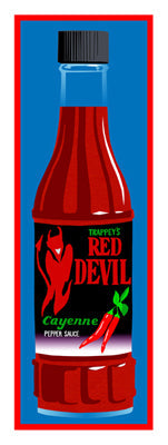 Framed Art Cayenne Pepper Sauce by Clifford Faust | 22 1/2 x 8 1/2