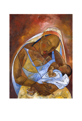 Framed Art Mother and Child by Michael Escoffery | 19 x 13
