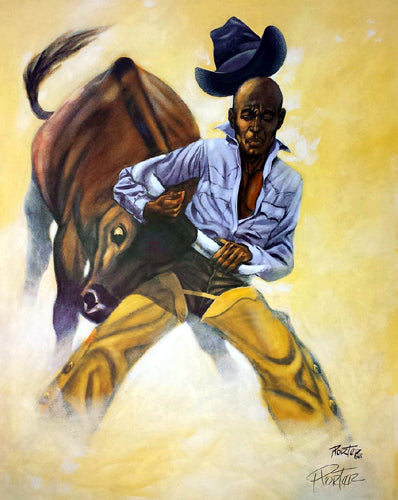Bull Doggin' by Henry C. Porter | 29 x 23 Fine Art Print