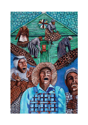 Framed Art When the Spirit Moves: Gullah Shouters by Michele Wood