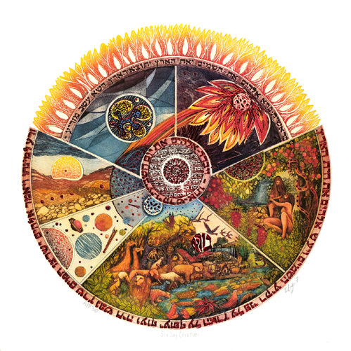 Six Day Creation by Amram Ebgi | 19 3/4 x 19 3/4 Fine Art Print