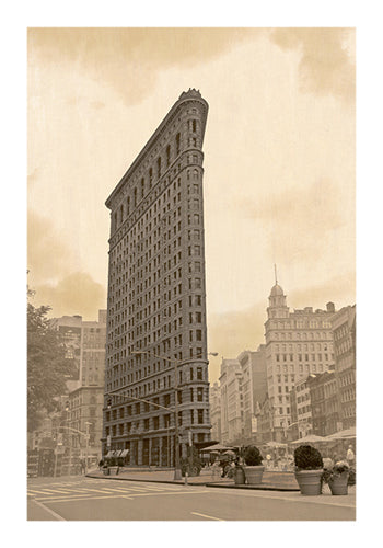 Framed Art Flatiron Building (sepia) by Phil Maier | 19 x 13