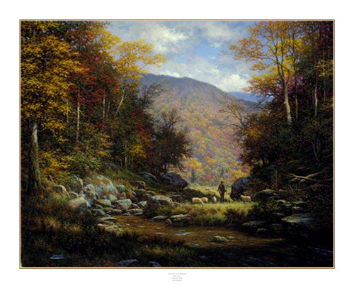 One Fold, One Shepherd by Larry Dyke | 26 x 32 Fine Art Print