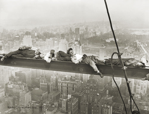 Framed Art Radio City Workers Nap, 1932 38 x 49 ½