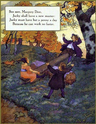 Seesaw Margery Daw by Mother Goose Collection | 16 1/2 x 13 Fine Art Print