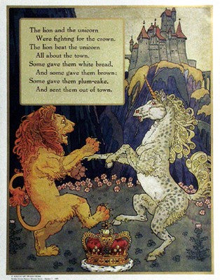 Lion and Unicorn by Mother Goose Collection | 23 3/4 x 18 3/4 Art P