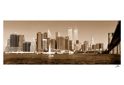 Framed Art Downtown Panorama (sepia) by Igor Maloratsky | 13 x 19