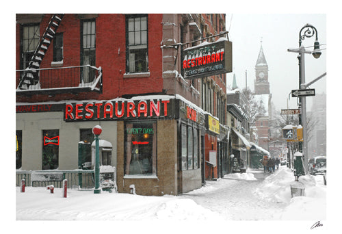 Waverly Restaurant, Winter by Igor Maloratsky | 13 x 19 Fine Art Print