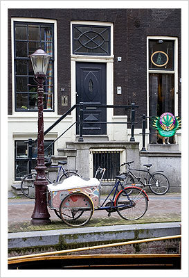 Framed Art Bicycle by the Street Light by Igor Maloratsky | 19 x 13