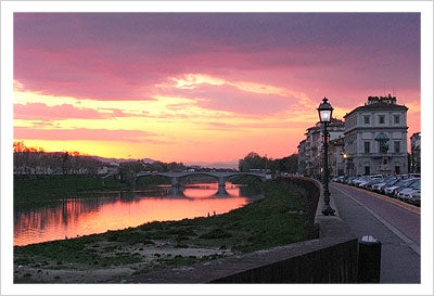 Framed Art Sunset at Arno River by Igor Maloratsky | 13 x 19