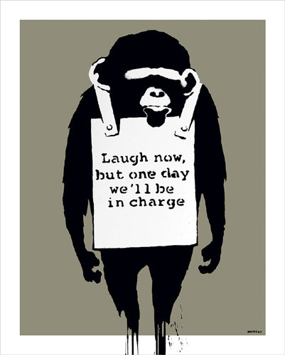 Framed Art Laugh Now by Banksy | 20 x 16