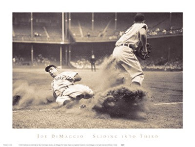 Joe DiMaggio Sliding Into Third by Bettmann Archive