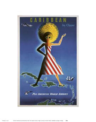 Caribbean by Clipper Wall Art | 14 x 11 Fine Art Print