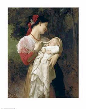 Mother and Child by William-Adolphe Bouguereau | 29 x 23 Fine Art Print