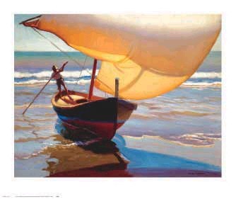 Fishing Boat, Spain by Arthur Rider | 27 x 32 Fine Art Print